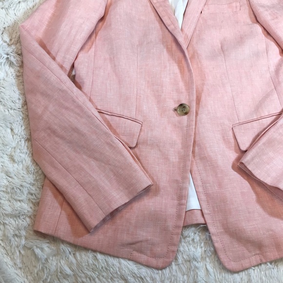 J. Crew Regent Blush Pink Linen Blazer size 6 Tall - Picture 4 of 7